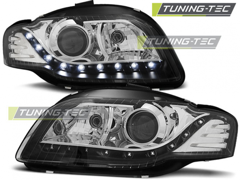 LED Tagfahrlicht Design Scheinwerfer für Audi A4 B7 05-08 schwarz